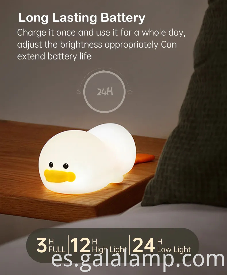 Encantadora luz nocturna en forma de pato para el espacio de sueño de los niños